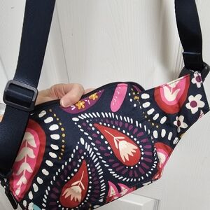 Vera Bradley Floral Crossbody Bag in Navy and Pink